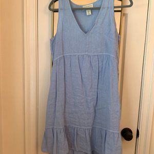 Cynthia Rowley Light Blue Chambray Mini Linen Sundress